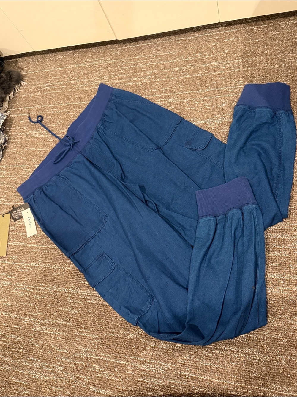 Aritzia Navy Blue Cargo Jogger Pants